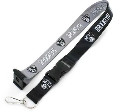 Brooklyn Nets Reversible Lanyard Keychain Badge Holder With Safety Clip Cover