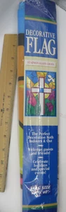 Vintage-Stained Glass Cross-Decorative Flag- Yard House Banner-28"x40" - Picture 1 of 6