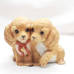 Vintage Homco Masterpiece Porzellan Cocker Spaniel Welpen signiert von Mizuno 1988 - Bild 1 von 11