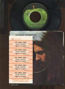 Rare George Harrison 45, Picture Sleeve & Jukebox Title Strips - My Sweet Lord - Picture 1 of 1
