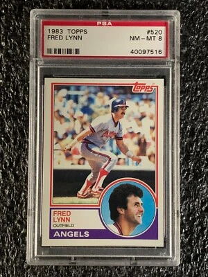 1983 Topps Baseball #520 Fred Lynn PSA 8 - Image 1 of 2