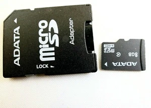 Adata 8GB Micro SD Adapter + SD Digital media memory card - Picture 1 of 7