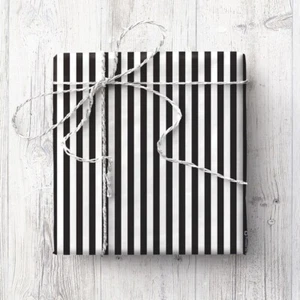 Mono stripes Wrapping Paper-2 Sheets, Black & White, Monochrome, lines, striped - Picture 1 of 1