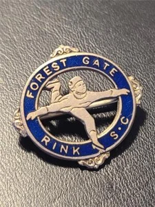 Vintage Forest Gate Ice Skating Rink Supporters Club Enamel Pin Badge H.W.Miller - Picture 1 of 2