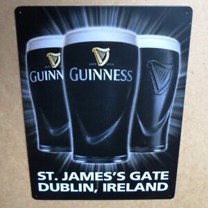 GUINNESS Brauerei = Altes Blechschild Irland Dublin um 1995 PERFEKT Stout Bier