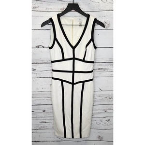 Cache Ivory and Black Sleeveless Dress Size 0 - Picture 1 of 8