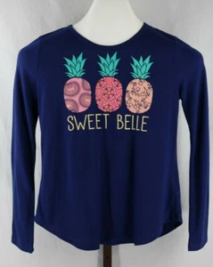 Justice /J. Khaki Girls Lot Blue Graphic Floral Long Sleeve T-Shirts Size 8 - Picture 1 of 6