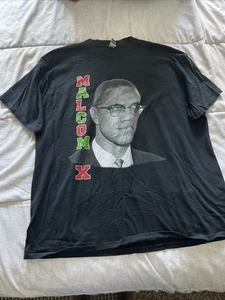 Vintage Malcolm X By T-Shirt Herren 2XL Schwarz Kultur BHM - Bild 1 von 3