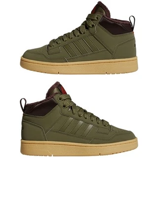 Schuhe Sneaker Jungen Damen Adidas Rapid Court Mid J Winter Grün Sportswear