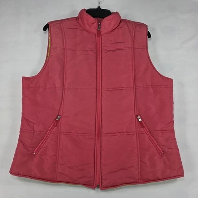 Chaleco Liz Claiborne Mujer Grande Puffer Acolchado Sin Mangas Cremallera Chaqueta Bolsillos Foto 1 de 4