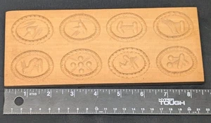 Vintage Wood Springerle Butter Cake Cookie Mold 8 Designs Rabbit Bird Hare  - Picture 1 of 3