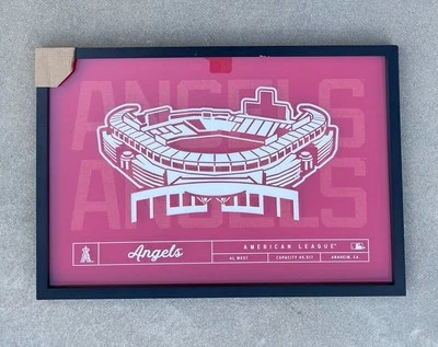 New Open Road Brands MLB Los Angeles Angels Framed Stadium Wall Art 24” x 16” - Image 1 of 4