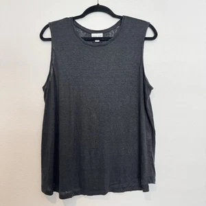 J. Jill Love Linen Black Sleeveless Tank Blouse Size L - Picture 1 of 5