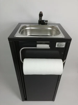 AD-IDEEN Mobiles Handwaschbecken Heisswasser bis zu 85°C Foodtruck Rollenhalter Kirmes