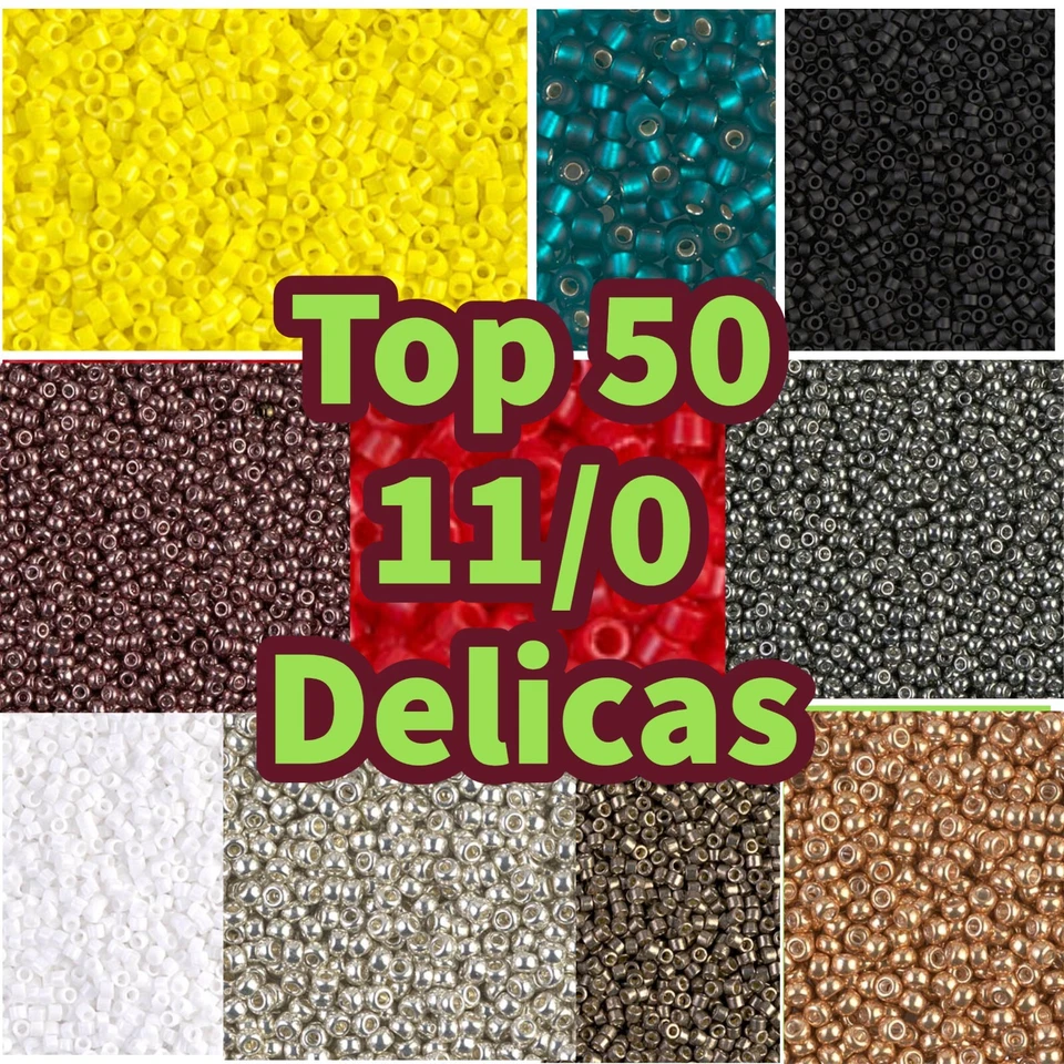 Miyuki 11/0 Delica Beads - choose from the top 50 colours - in 5.2g packs - Image 1 of 1