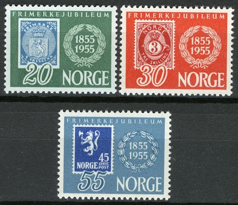 Norway 1955, 100 Anniv stamps of Norway set VF MNH, NK 425-427 Cover