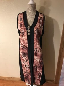 Venus Imports Southwest Tribal Long Heavy Cotton Vest Sz Small (H2) - Picture 1 of 12