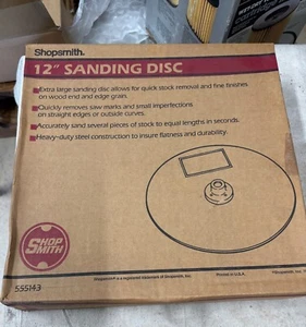 Vintage NIB Shopsmith 555143 12" Flat Sanding Disc Includes Arbor - Picture 1 of 1