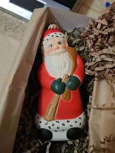 SEHR SELTEN BRANDNEU Vaillancourt Volkskunst grüner Handschuh Weihnachtsmann deutsches Ornament A297 - Bild 1 von 4