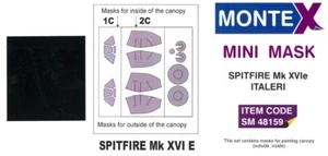 Montex 1/48 SUPERMARINE SPITFIRE Mk.XVIe CANOPY & WHEELS PAINT MASK Hasegawa - Picture 1 of 1