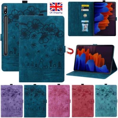 For Samsung Galaxy Tab S7 FE S8 Plus Ultra Tablet Case Flip Leather Wallet Cover - Image 1 of 4