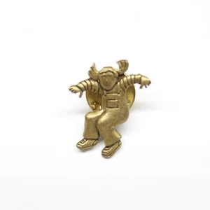 JJ Jonette Jumping Girl Pin Overalls and Pigtails Lapel Enamel Collectible - Picture 1 of 3