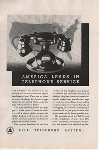 1934 Bell Telephone System AT&T Vintage Print Ad  B & W Suitable For Framing - Picture 1 of 1
