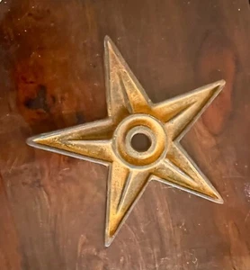 9" Yellow Cast-Iron Architectural Lone Star Wall Decor Building StressWasher - Picture 1 of 3