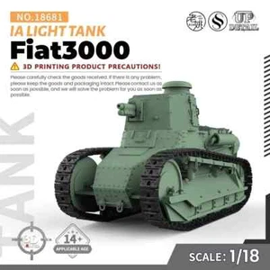 SSMODEL SS18681 V1.9 1/18 Kit Modelo Militar Italia Fiat3000 Tanque Ligero IMPRESIÓN 3D - Imagen 1 de 5