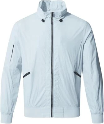 Police 883 Jeans Hombres Chaqueta Anson Azul Hielo Chaqueta Bombardero Capucha Oculta Foto 1 de 4