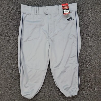 Rawlings Launch Knickers Mens Large Gray Piped Baseball Pants Pro Dri LNCHKPP - Image 1 of 4