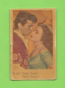 1958 Dutch Gum Card P #260 Tony Curtis and Piper Laurie