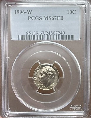 1996 W Roosevelt Dime Full Bands MS67FB (PCGS) - Image 1 of 4