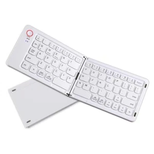 Portable USB-C Rechargeable Ultra Slim Foldable Keyboard Compatible Bluetooth - Picture 1 of 17