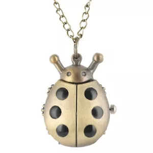 Cute Beetle Ladybug Design Pocket Watch Women Fashion Quartz Watches Kids Gifts - Picture 1 of 8