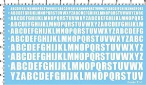 Calcomanía de tobogán de agua 11-1 con letras militares a diferente escala blancas - Imagen 1 de 1