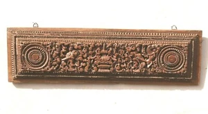 Vintage Fine Carving Satin Wood Wall Decor Panel Antique Wooden Collectible - Picture 1 of 5