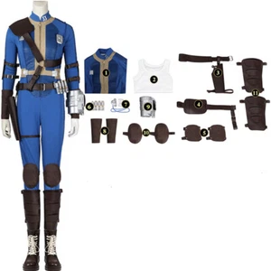 Fallout Lucy Cosplay Costume Jumpsuit Outfit Women Bodysuit Uniform Shoes Suit - Picture 1 of 26