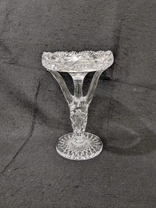 American Brilliant Period Cut Glass Compote Rare Form 9 3/8" Tall / 6" Wide - Bild 1 von 6