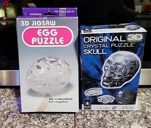 Original 3D Crystal Puzzle Totenkopf Level 2 & billiger 3D Ei Puzzle (noch cool) - Bild 1 von 2
