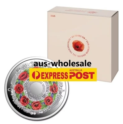 2025 $2 ‘C’ FINE SILVER PROOF COIN - 80th Anniversary WW2 Poppy 🌹✅PRESALE ✅ - image 1 of 4
