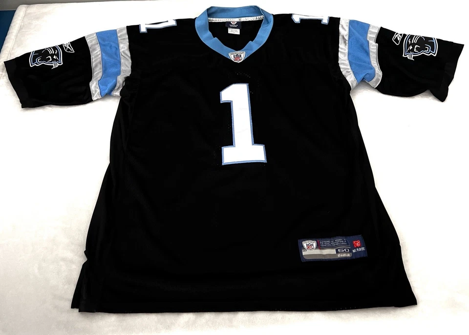 Camiseta de fútbol Cam Newton Reebok Pro On Field Carolina Panthers negra talla 50 Foto 1 de 4