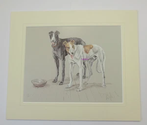 Greyhounds Limited Edition Mounted. Print by David Thompson Free P & P - Picture 1 of 2