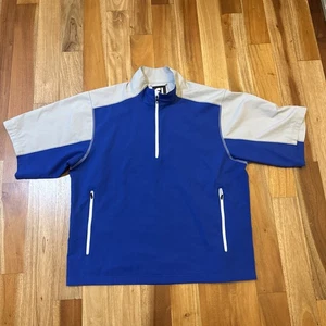 FootJoy Sport Windshirt Herren Große L Blau 1/4 Zip Golf Kurzarmshirt - Bild 1 von 7