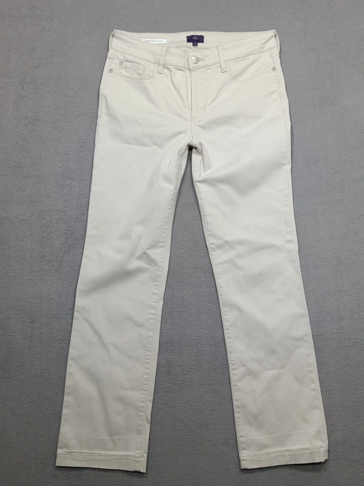 NYDJ Women's  Marilyn Jeans. Size 10 Cream Straight 29" Leg Mid-Rise Stretch USA - Image 1 of 4