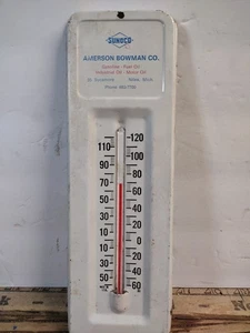 Sunoco Gasoline Advertising Thermometer Amerson Bowman Co 9” Vintage Wall Hanger - Picture 1 of 4