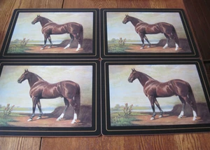 Pimpernel 4er Set große Tischsets mit Korkrücken Hambletonian Horse - Bild 1 von 9