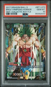 Broly The Rampaging Horror Lámina de Oro Estampada Dragon Ball Juego de Cartas PSA 10 - Imagen 1 de 2