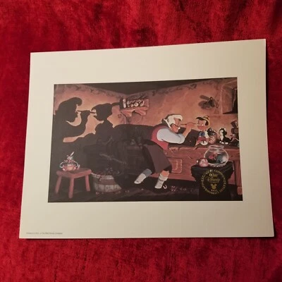 Litografia comemorativa exclusiva Walt Disney’s Pinocchio Geppetto 1993 11”x14” - Imagem 1 de 4