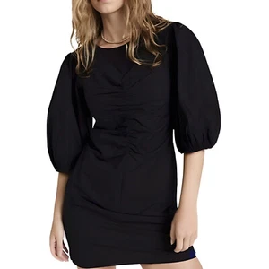 Free People Hope Mini Dress Black Puff Ballon Sleeves Womens Size Small $128 - Picture 1 of 5